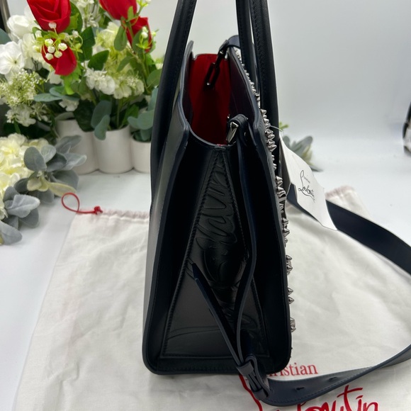 Women's Christian Louboutin studded monogram, leather tote with shoulder strap - Picture 12 of 16